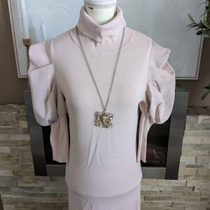 Zara Chic Pink Turtleneck Dress